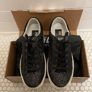 Golden Goose Hi Star Black Glitter 38 Worn Once